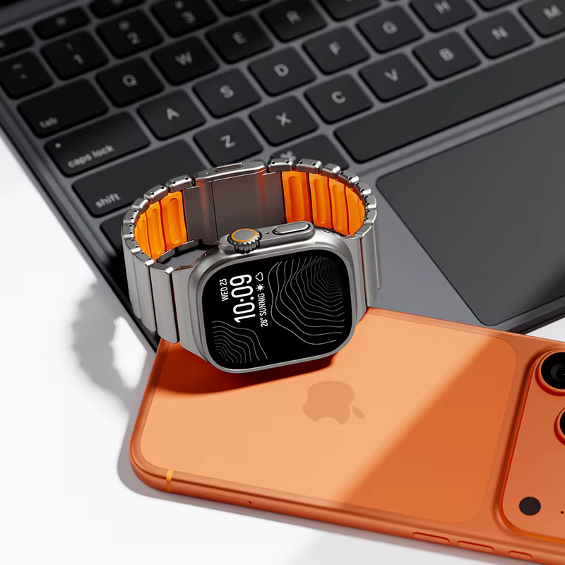 Bracelet en métal titane pour Apple Watch Ultra 3 11 10 9 8 7 SE 6