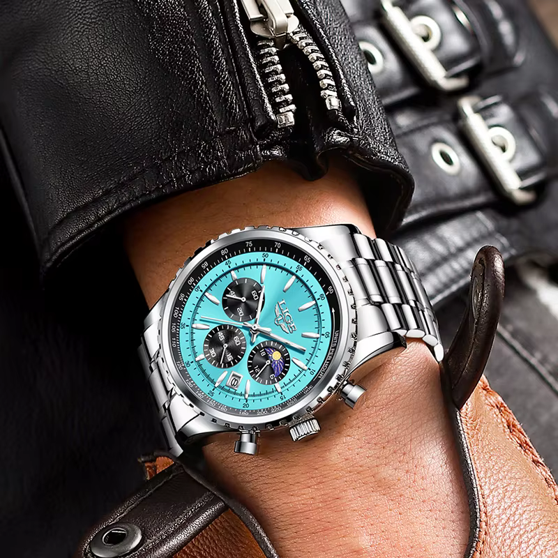 Relogio Masculino LIGE nouveaux hommes montre avec entièrement en acier étanche