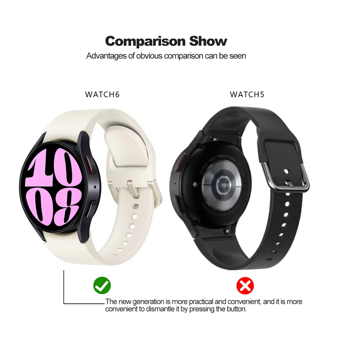 Bracelet pour Samsung Galaxy Watch 7 6 5 4 44mm 40mm 6 classique 47mm 43mm