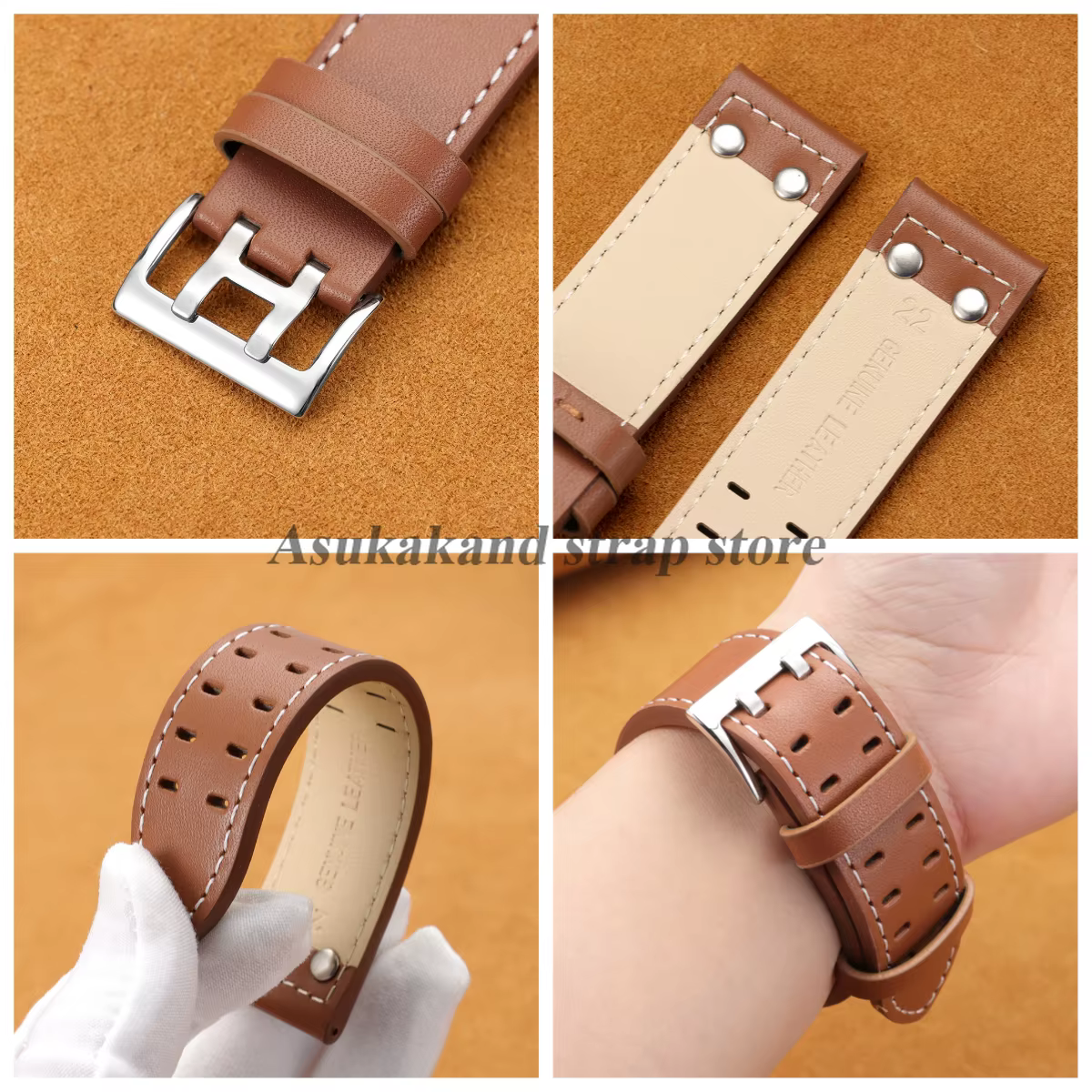 Bracelets de montre en cuir de mode de haute qualité 20mm 22mm pour bracelet