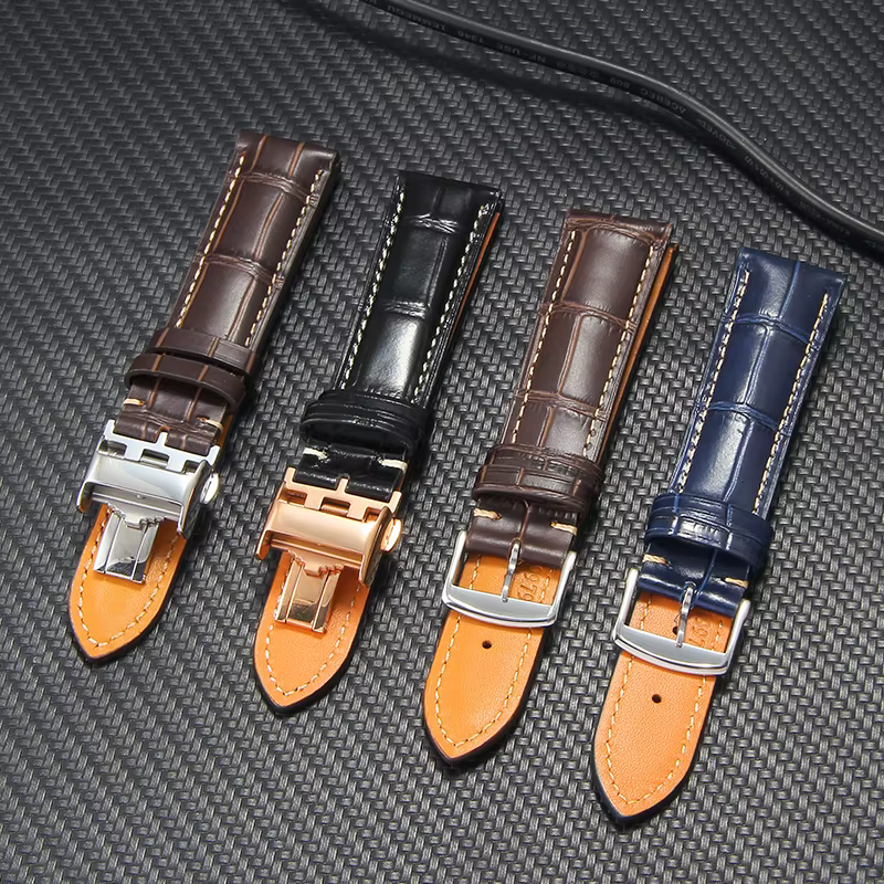 Pour Longines Master Collection bracelet de montre en cuir véritable fermoir papillon conception du système de dégagement rapide pour une ajustement facile 18/19/20/21mm