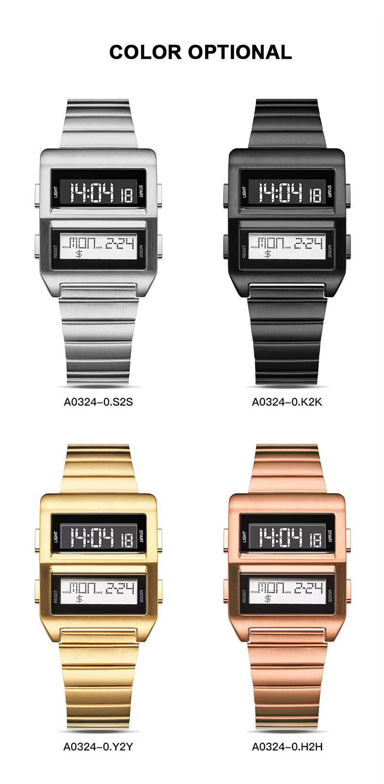 Homme chronographe compte à rebours montre numérique pour hommes mode Sport de plein air montre-bracelet