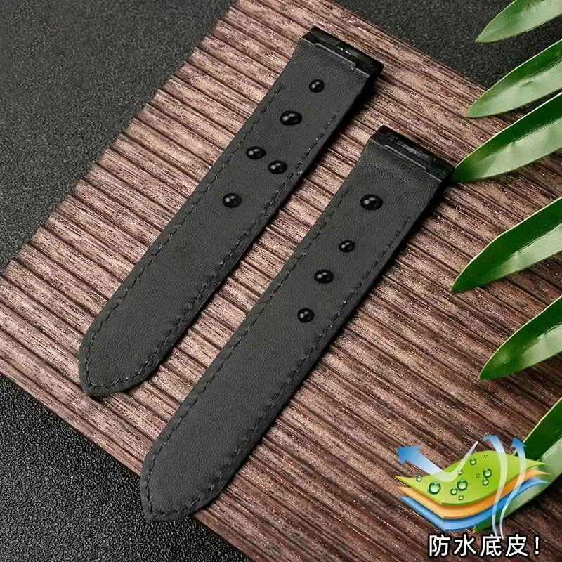 Bracelet de montre en cuir véritable pour Cartier Sandoz Santos 100