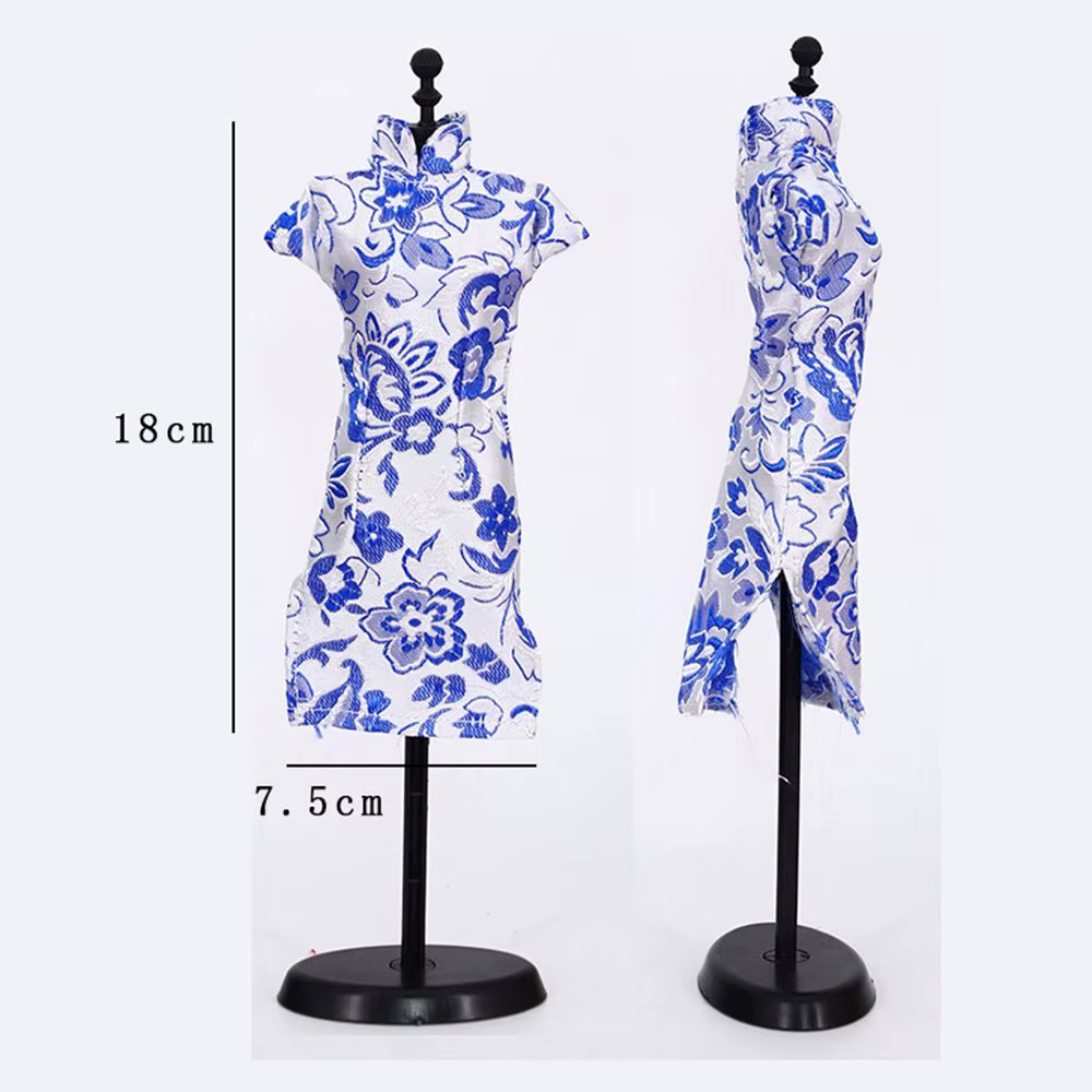 Robe de soirée de style cheongsam traditionnelle chinoise faite à la main, accessoires uniques, vêtements de beurre, 30cm, 1/6