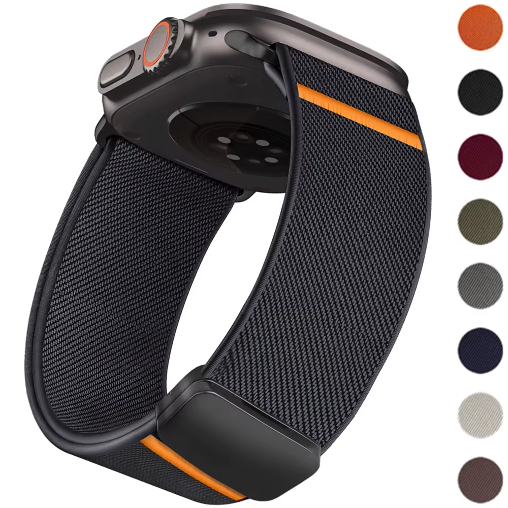 Bracelet en nylon magnétique pour Apple Watch Band Ultra 2 49mm 45mm 41mm