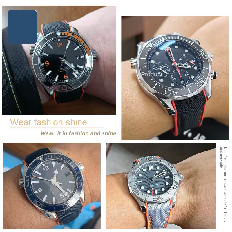 Bracelet en caoutchouc pour montre Omega Planet Ocean 600M, bracelet de montre Seamaster 300M Speedmaster 8900 8800, bracelet en Nylon 22mm 21mm 20mm