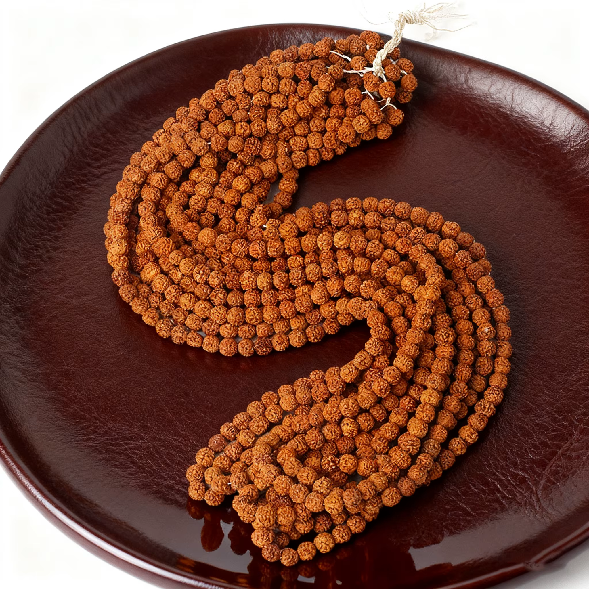 Collier Mala Rudraksha naturel, 108 perles, bijoux de méditation, Bracelet de Yoga, perles bouddhistes, accessoires de bricolage, fabrication de bijoux, 6-14mm