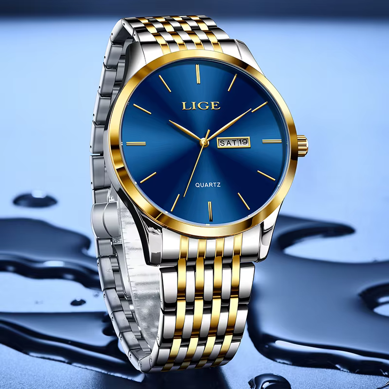 2025 LIGE hommes montres d'affaires haut de gamme de luxe homme montre-bracelet étanche lumineux Date semaine Quartz