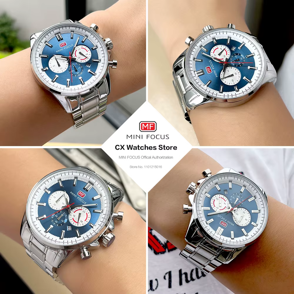 MINI FOCUS-Montre-bracelet chronographe à quartz pour homme