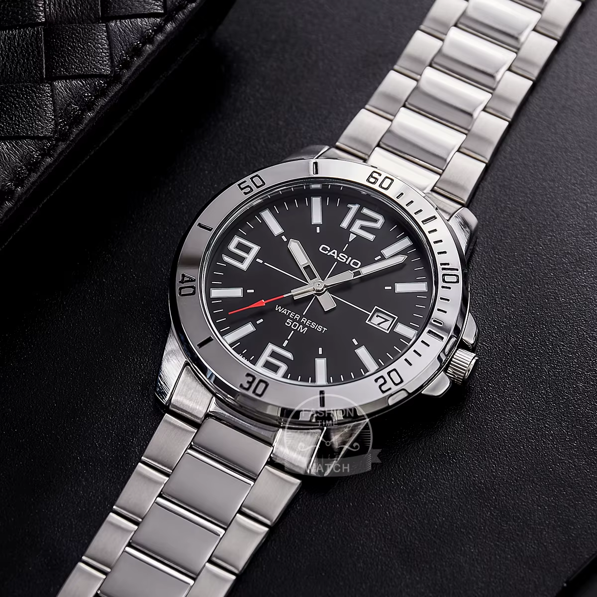 Montre Casio pour hommes Bracelet en acier inoxydable styles d'affaires relogio masculino MTP-VD01D