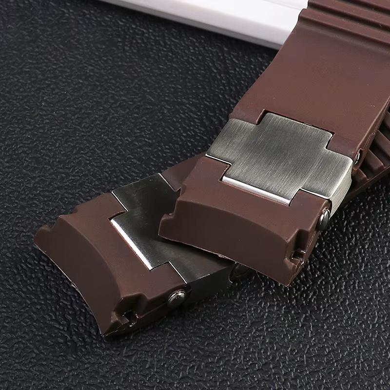 Bracelet de montre en caoutchouc de silicone à extrémité incurvée pour Ulysse