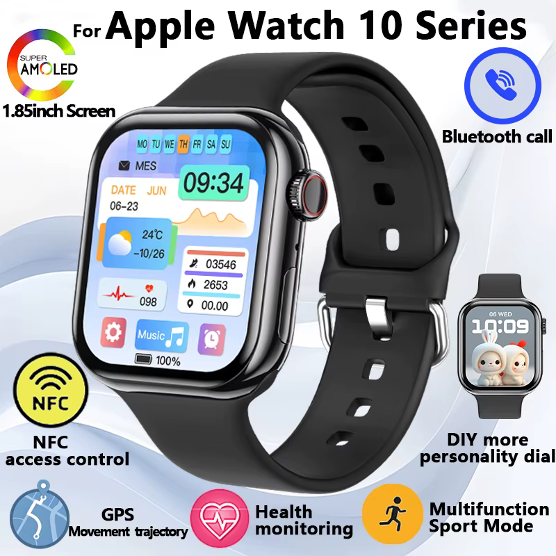 Pour Apple Watch 10 montre intelligente GPS NFC plus de personnalité cadran femmes surveillance de la santé Mode sport musique Bluetooth appel Smartwatch