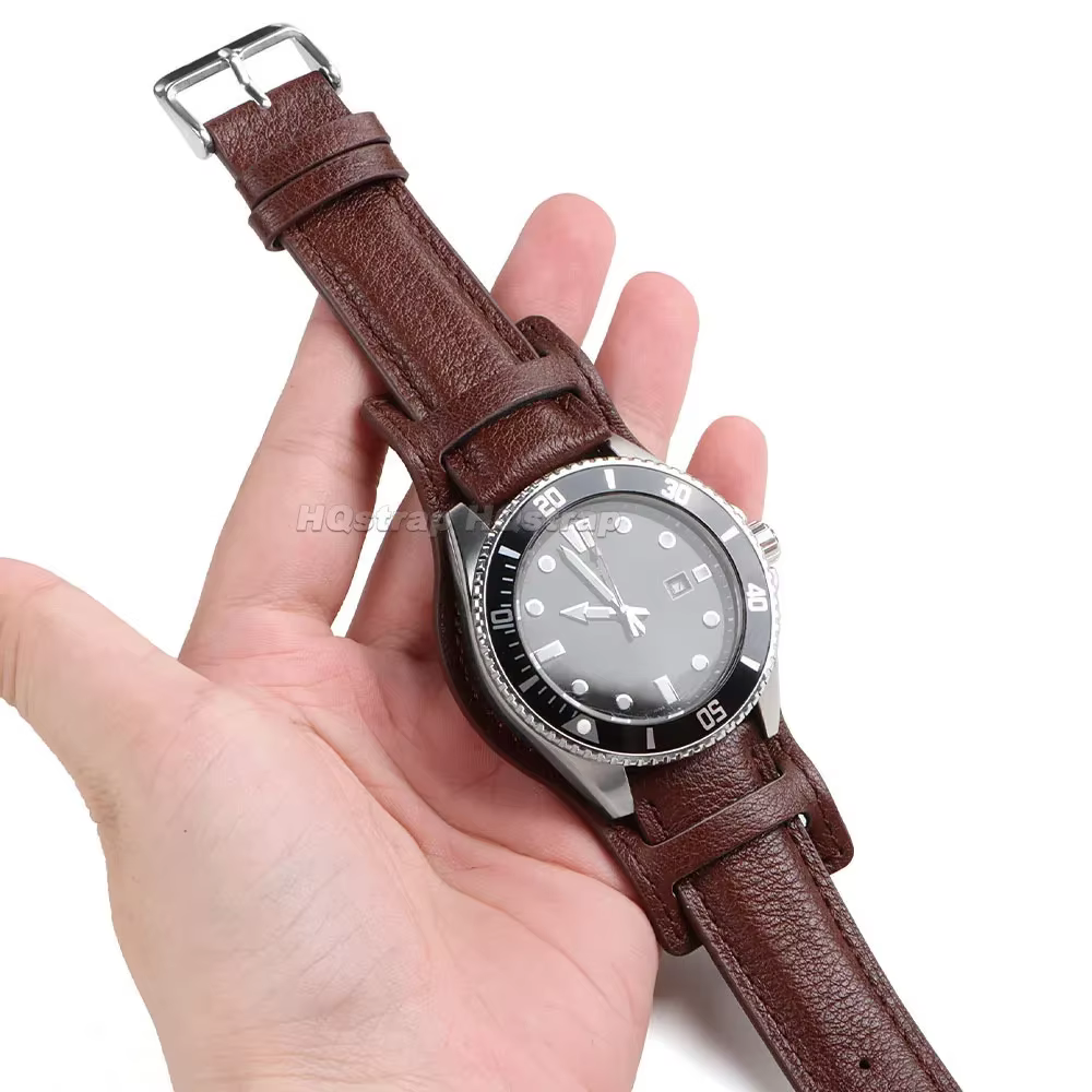 Bracelet de montre en cuir véritable pour Omega pour Seiko