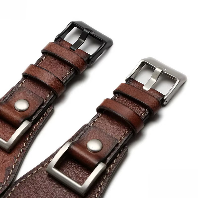 Bracelet de montre en cuir véritable pour Fossil JR1157