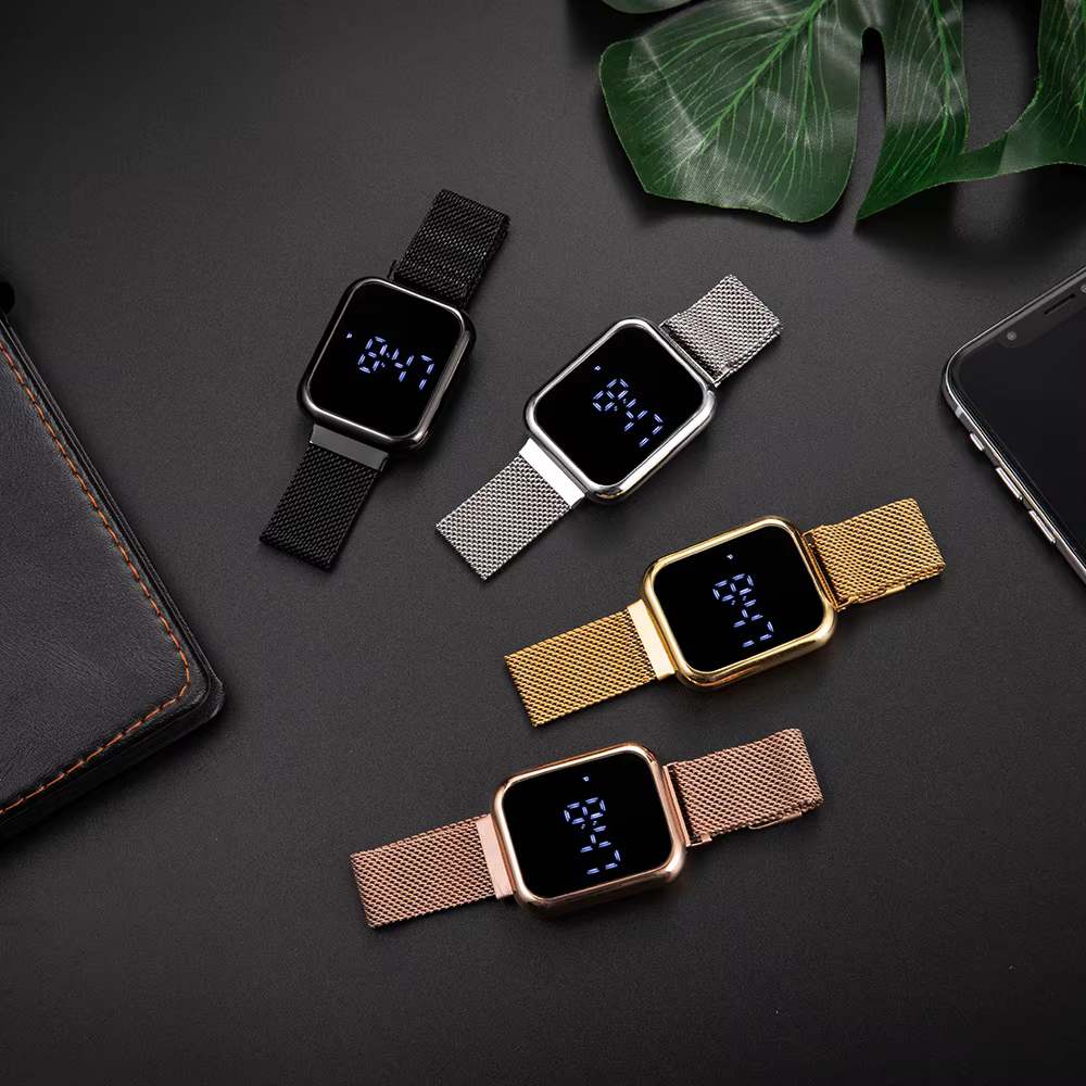 Montre numérique carrée Simple pour hommes et femmes