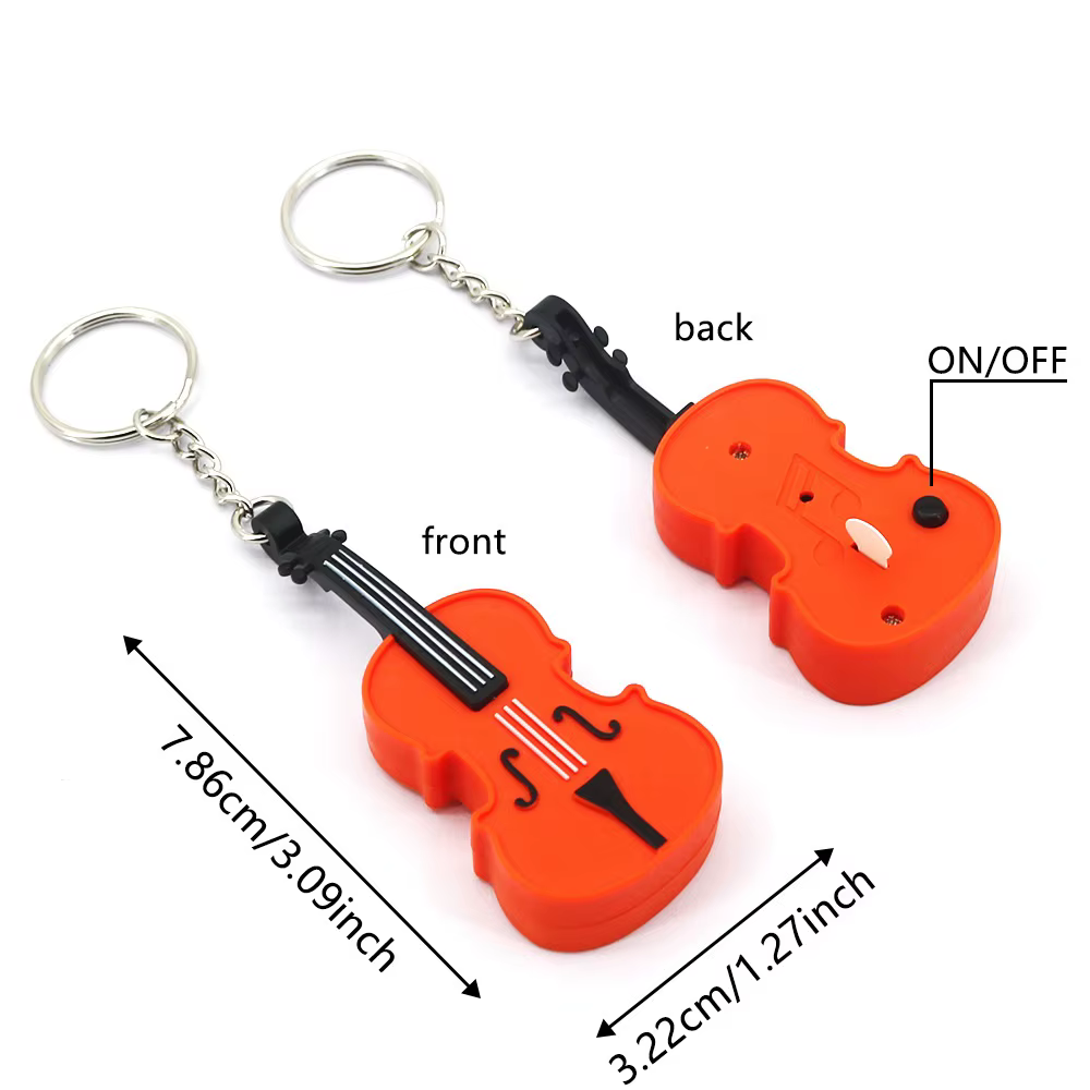 Porte-clés violon, design mignon de mini instrument de musique, pendentif portable et amusant en forme d'instrument sonore