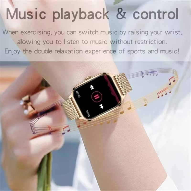 2025 montre intelligente femmes 2.01 "écran tactile complet traqueur de fréquence cardiaque Bluetooth appel étanche