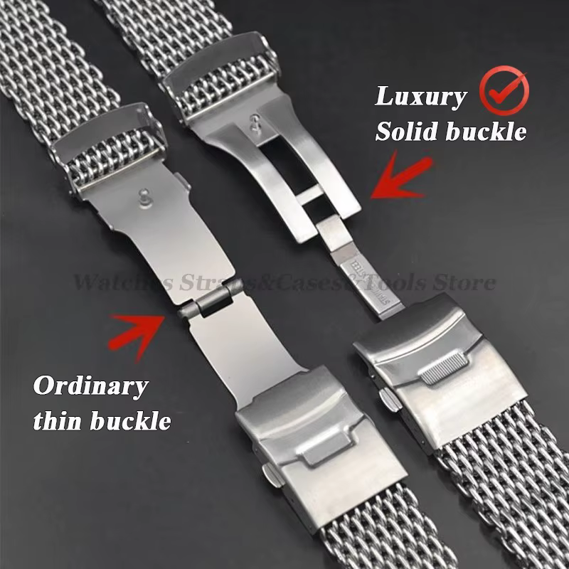 Bracelet de montre requin 4.0mm d'épaisseur pour Seiko pour Omega 18mm 20mm 22mm 24mm