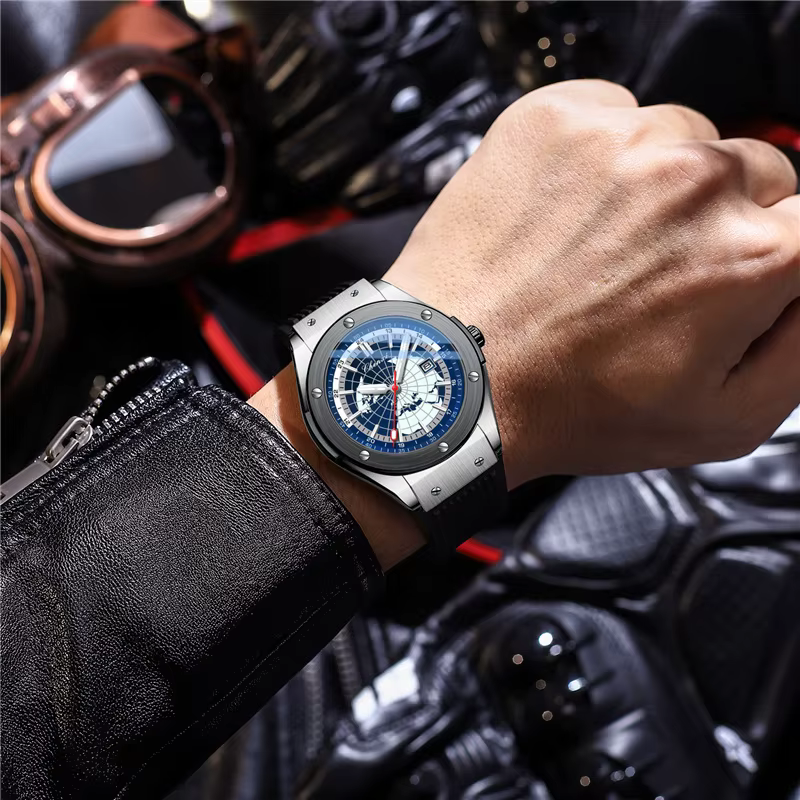 CHENXI 82442 montre à Quartz pour hommes décontracté Unique Sport montres marque carte du monde militaire étanche mâle