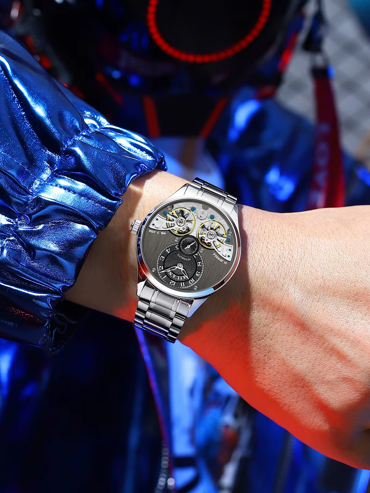 Montre à double tourbillon de luxe pour hommes de la marque AILANG