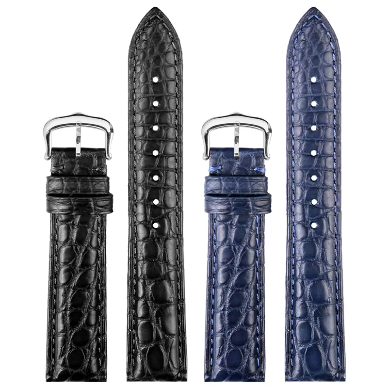 Bracelet en cuir de crocodile pour montre CARTIER Tank CLÉ DE RONDE