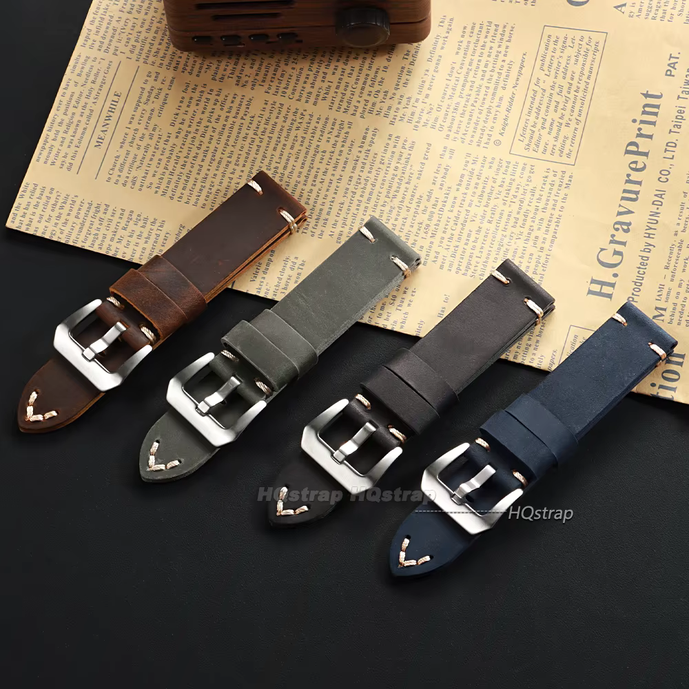 Bracelet de montre Vintage en cuir Crazy Horse