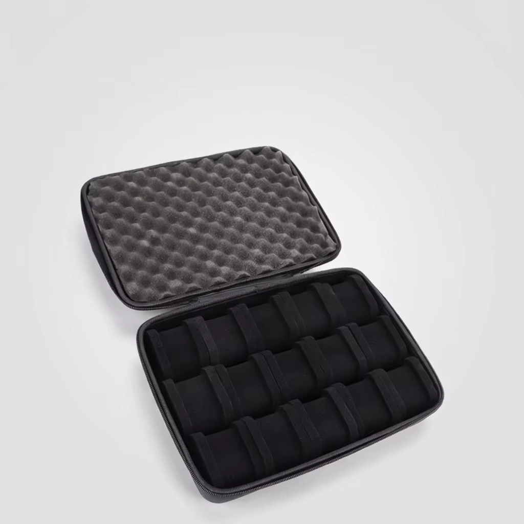 Boîte de rangement pour montres à coque rigide avec 15 emplacements