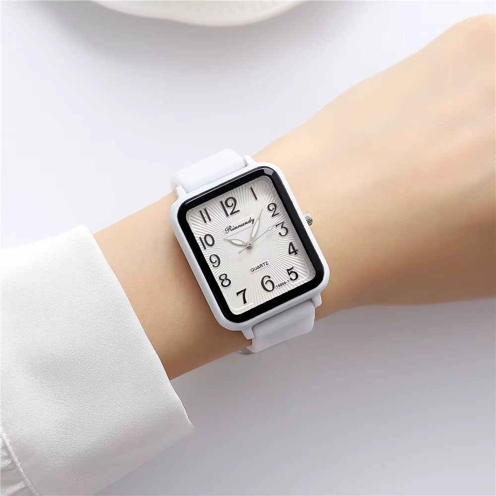 Montres de marque mode pour dames décontractées rectangulaires numériques simples