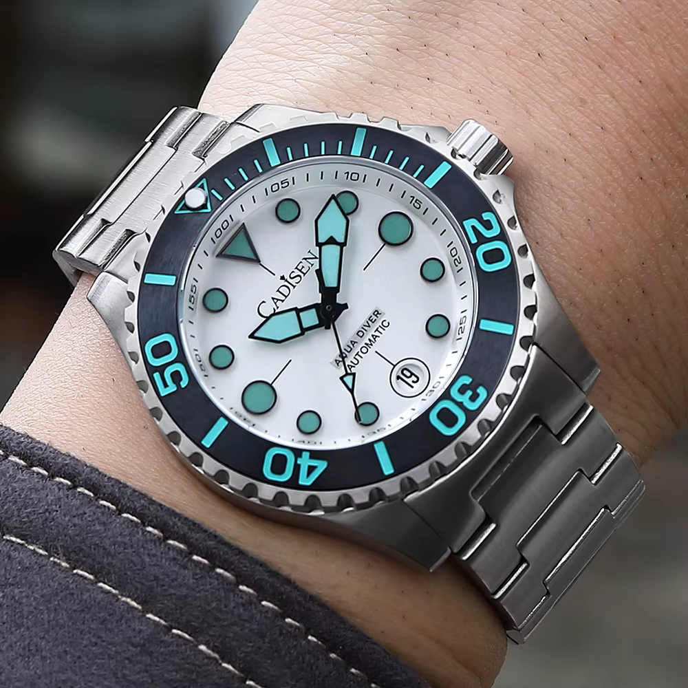 CADISEN AQUA DIVER 2024 nouvelle marque de luxe hommes montres montre automatique japon NH35A 100M étanche lumineux mécanique montre-bracelet