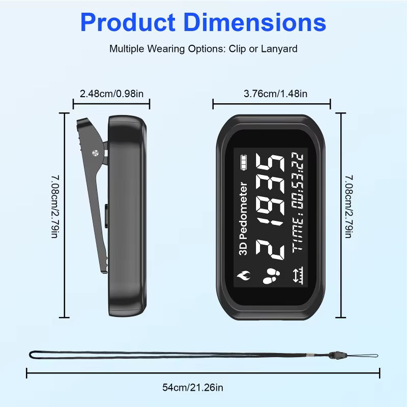 Podomètre de marche et de course avec suivi des calories et écran LCD