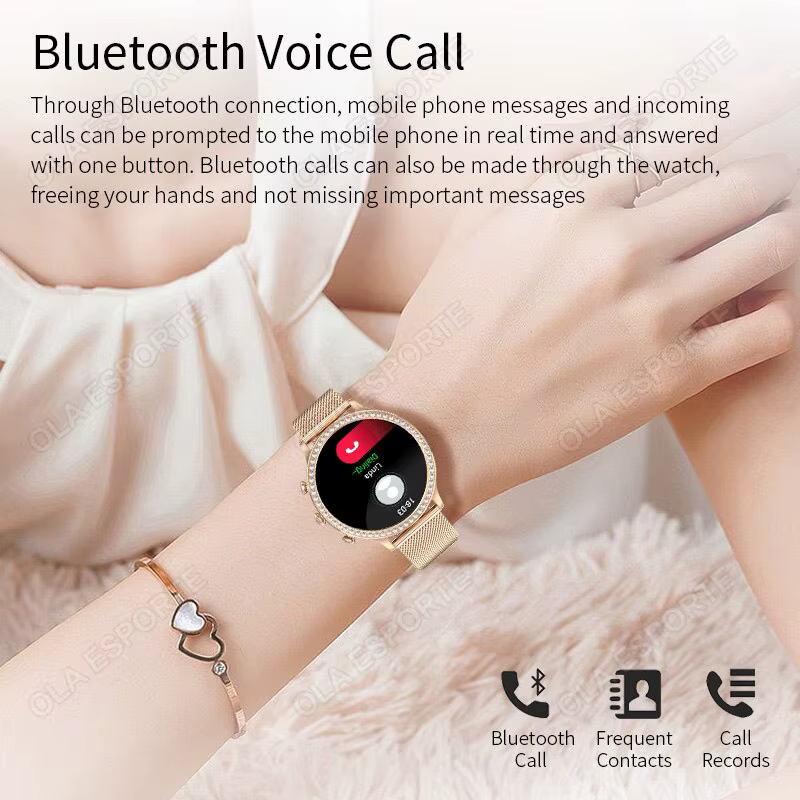 Mode luxe montre intelligente femmes Bluetooth appel pression artérielle bricolage personnalisé Sport Fitness étanche