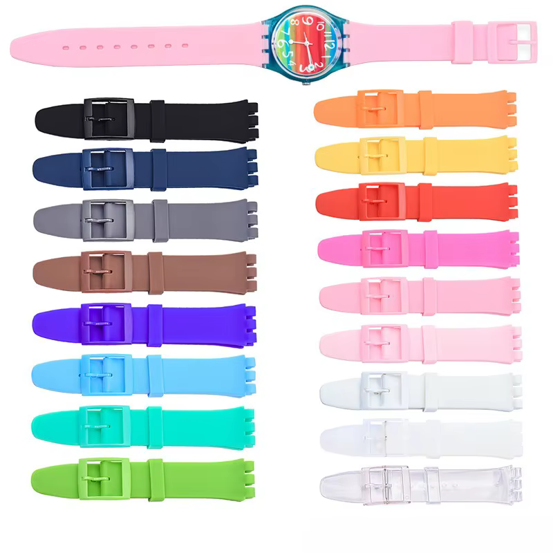 Bracelet de montre en Silicone 16mm 17mm 19mm 20mm pour Swatch
