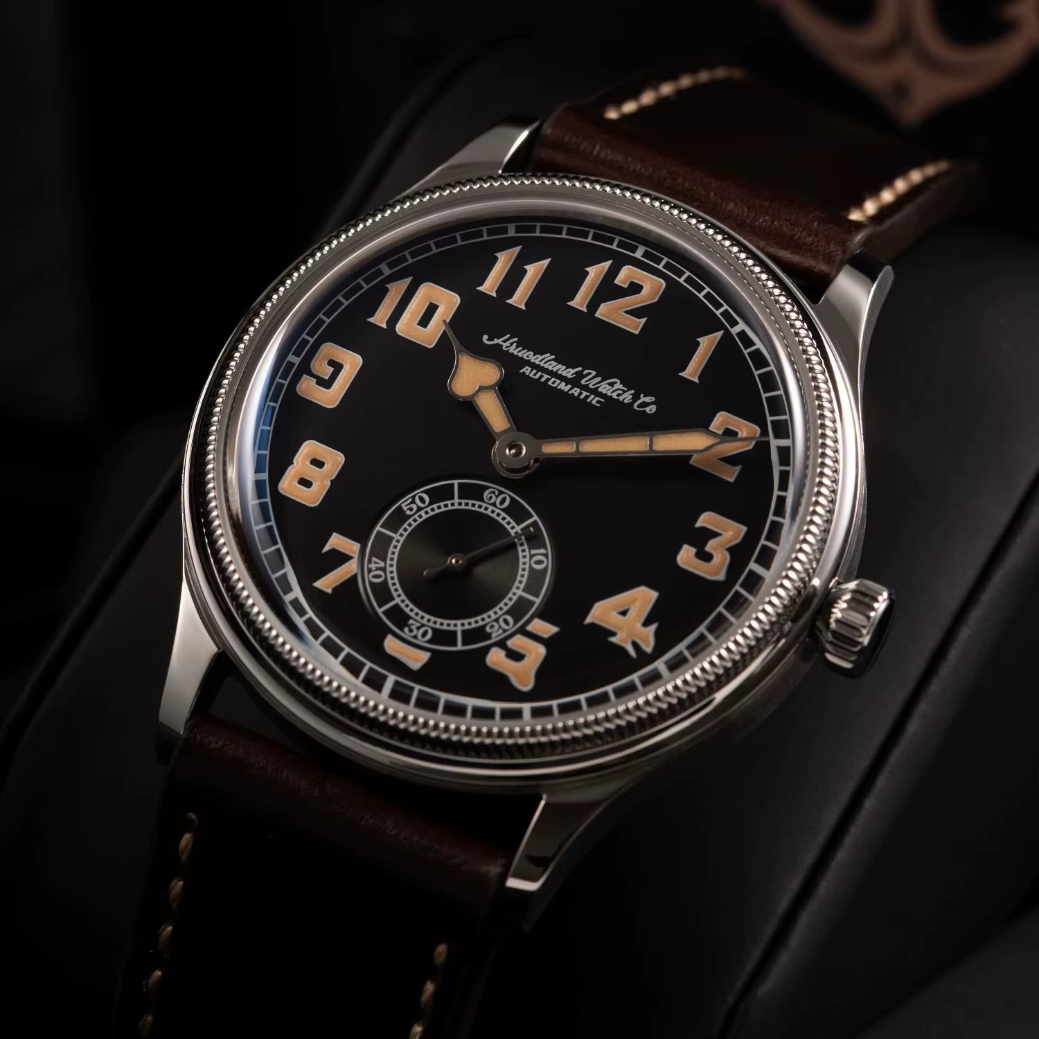 Hruodland-Montre-bracelet classique automatique pour homme