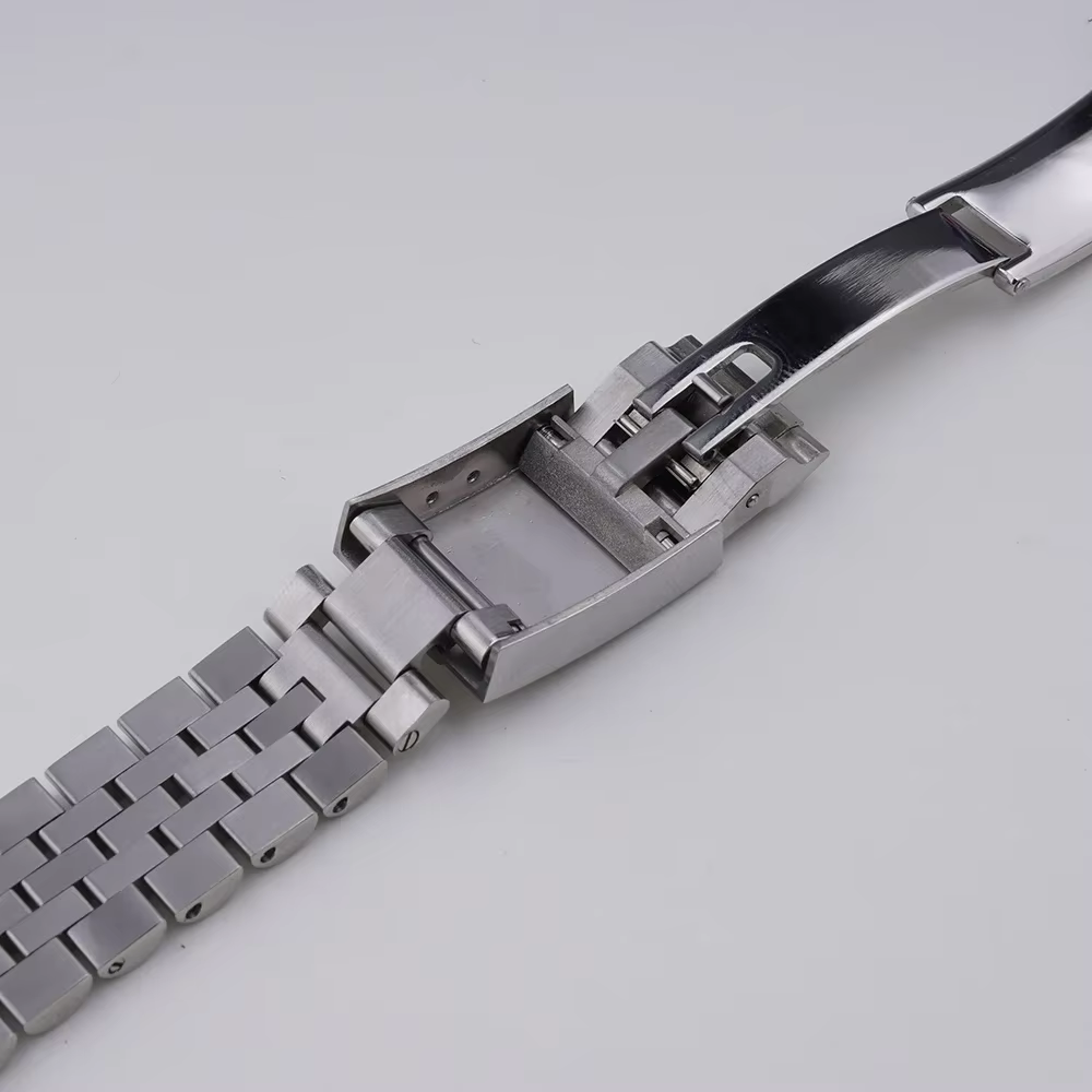 Rolamy 22mm jubilé Bracelet de montre pour Casio MDV-106 MDV-106A MDV-106B MDV106G MDV107 316L argent or solide lien fin
