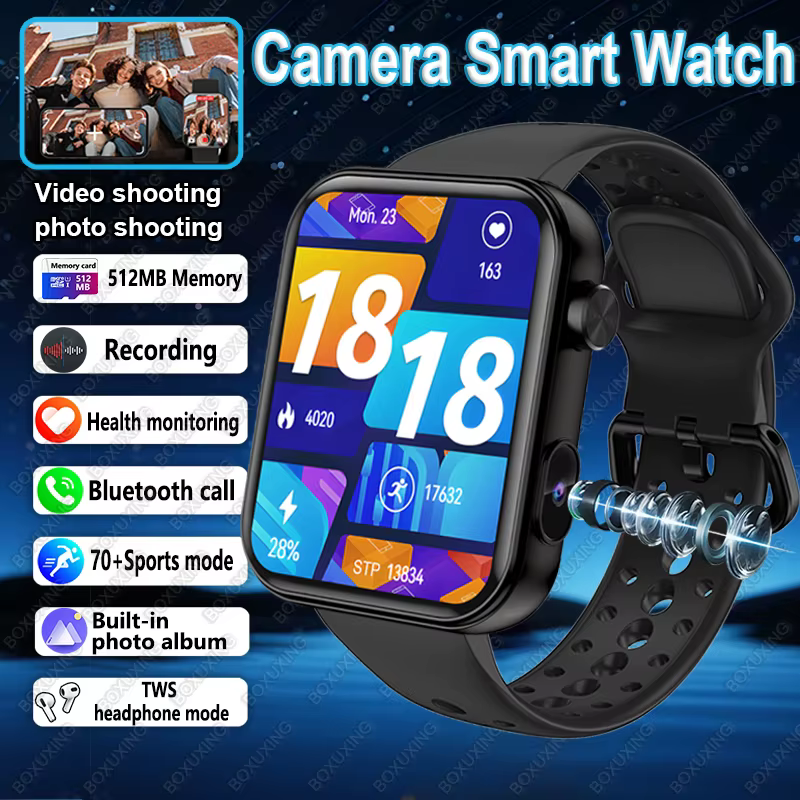 2025 nouvelle caméra montre intelligente hommes femmes Photos enregistrement vidéo moniteur de santé étanche sport