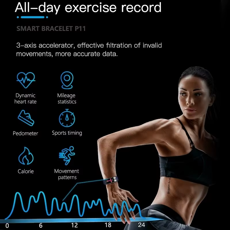 Montre connectée ECG + PPG pour hommes et femmes