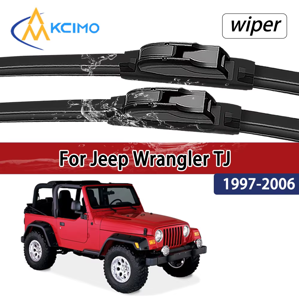 Balais d'essuie-glace avant silencieux et durables compatibles avec Jeep Wrangler TJ 1997-2006 1998 1999, accessoires de pare-brise de voiture