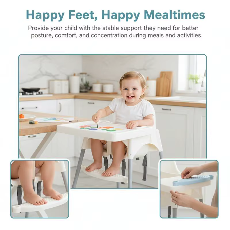 Repose-pieds pour chaise haute bébé, hauteur réglable, antidérapant, installation facile, accessoire pour manger et nourrir à la maison