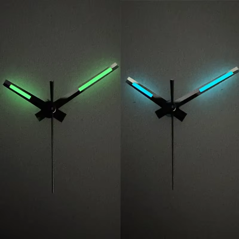 Aiguilles or Rose argent or montre main glace bleu/bleu/vert lumineux pour NH35/NH36/4R/7S mouvement haute qualité