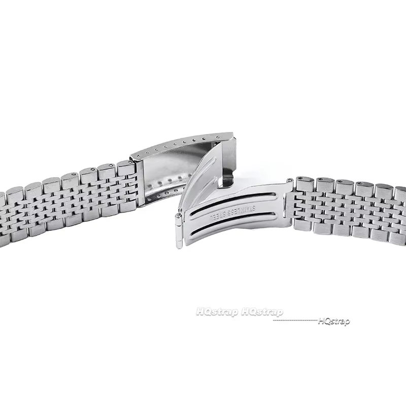 Bracelet de montre en acier inoxydable à extrémité plate incurvée de 18mm 20mm 22mm