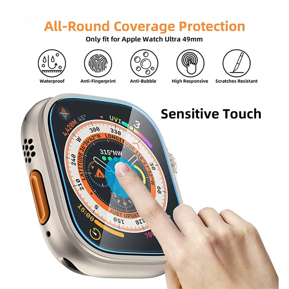 5 pièces verre trempé pour Apple Watch Ultra 2 49mm protecteur d'écran anti-rayures iWatch