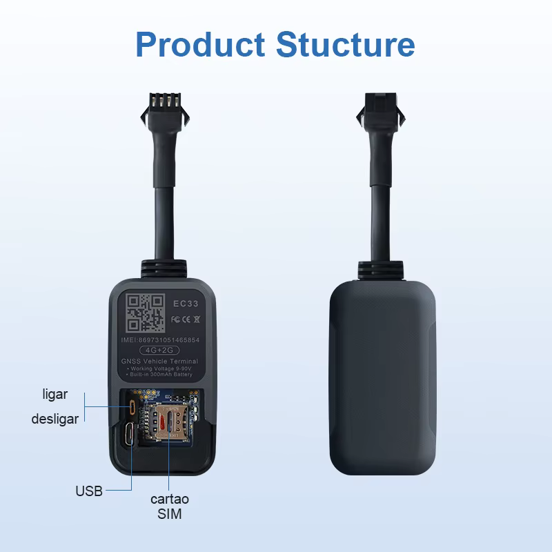 EC33Pura 4G GPS Traceur de Véhicules/Motos/Vélos J16 Tracker Rastreador Protocole GT06