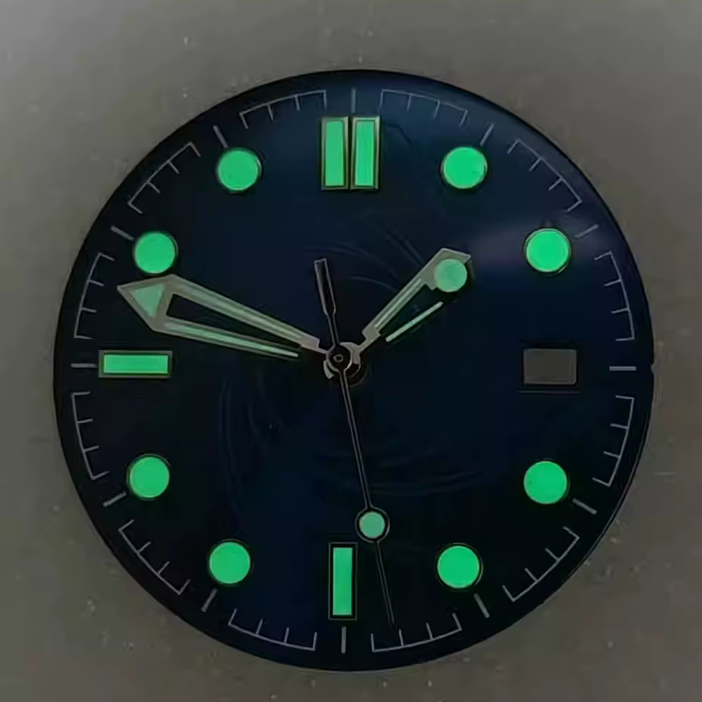 Cadran de montre lumineux vert 31 mm pour mouvement NH35