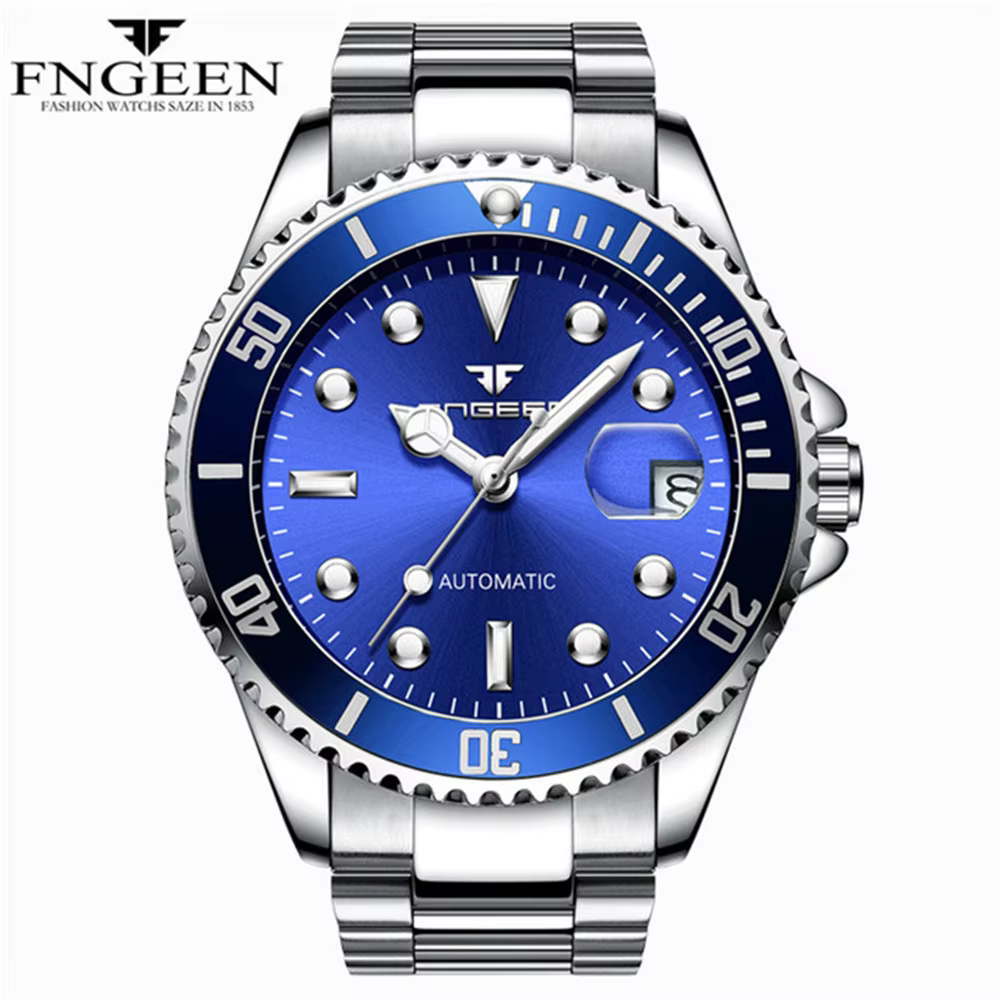 FNGEEN 9001 marque de luxe hommes montre en acier Tourbillon squelette montres mécaniques lumineux automatique Date diamant montre-bracelet