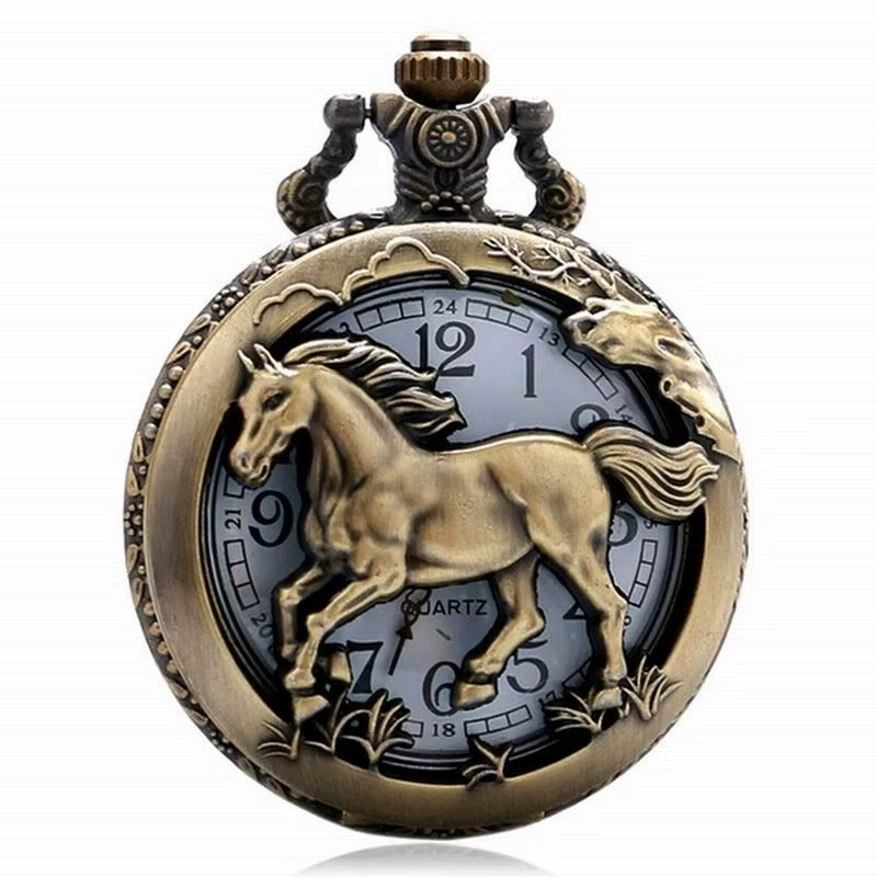 Montre de poche cheval mignonne