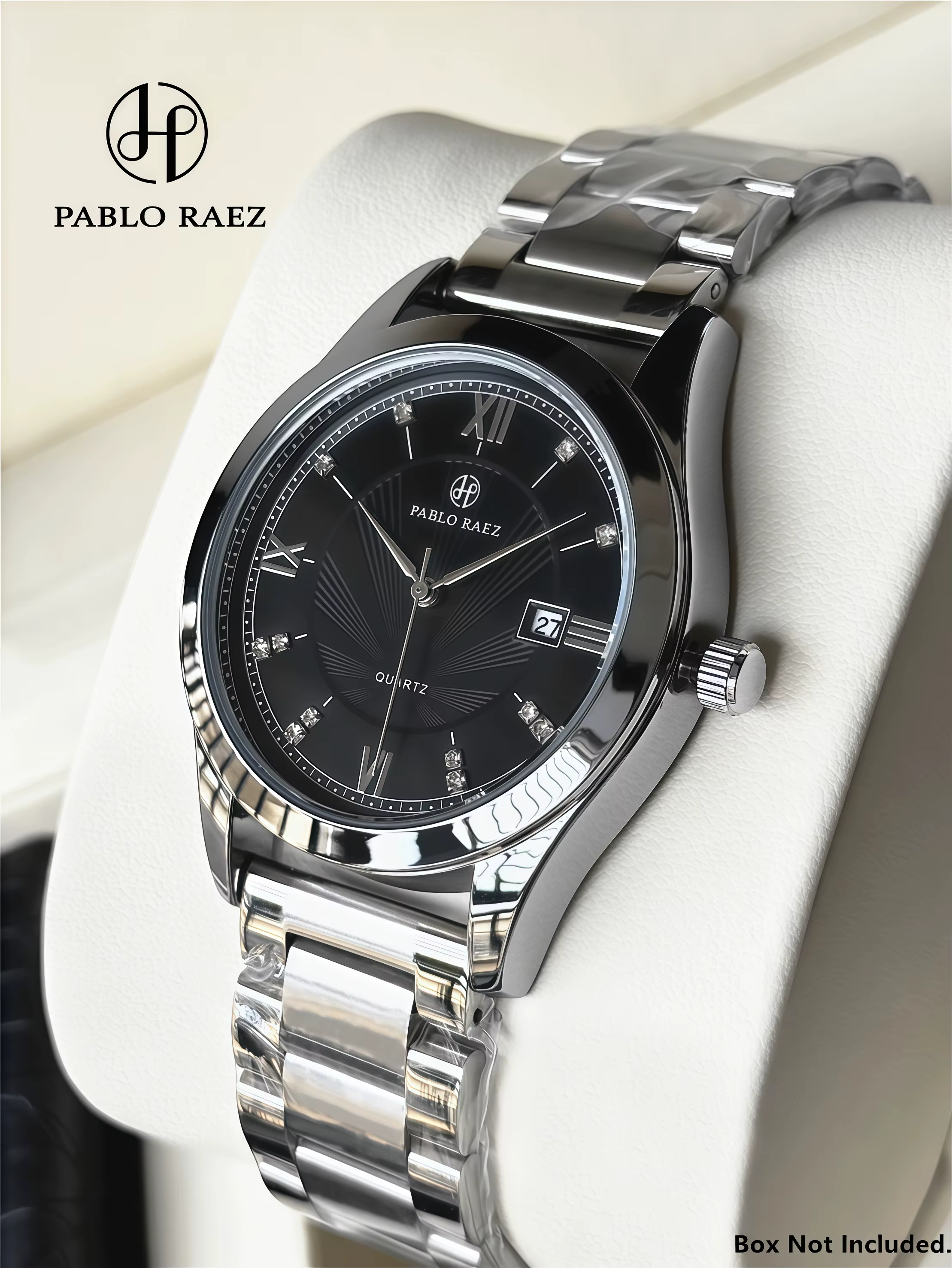 PABLO RAEZ vraies Photos marque de luxe montres pour hommes étanche lumineux Date montre en acier inoxydable mode Quartz homme montre-bracelet
