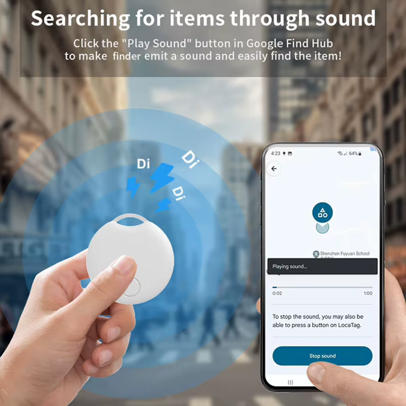 Traceur GPS intelligent certifié Android Google pour Google's Find Hub