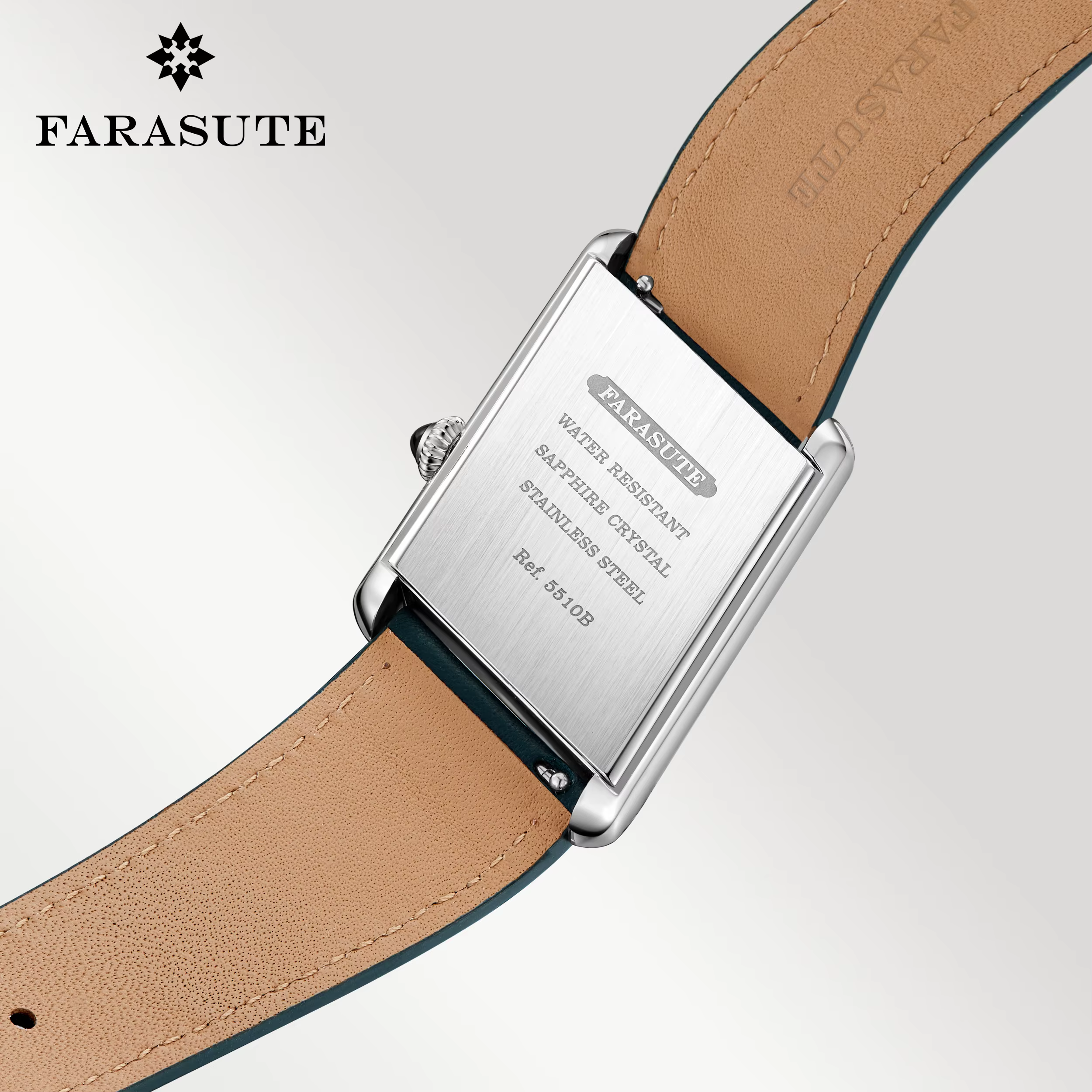 FARASUTE luxe carré sport montre pour hommes mouvement suisse étanche verre saphir acier inoxydable Quartz montre-bracelet mâle Reloj