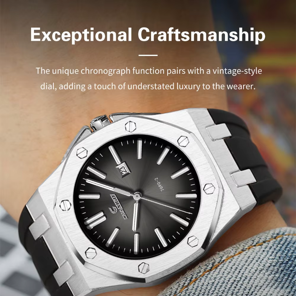 CHAXIGO montres d'affaires de luxe pour hommes 7690 mode étanche calendrier Quartz montre