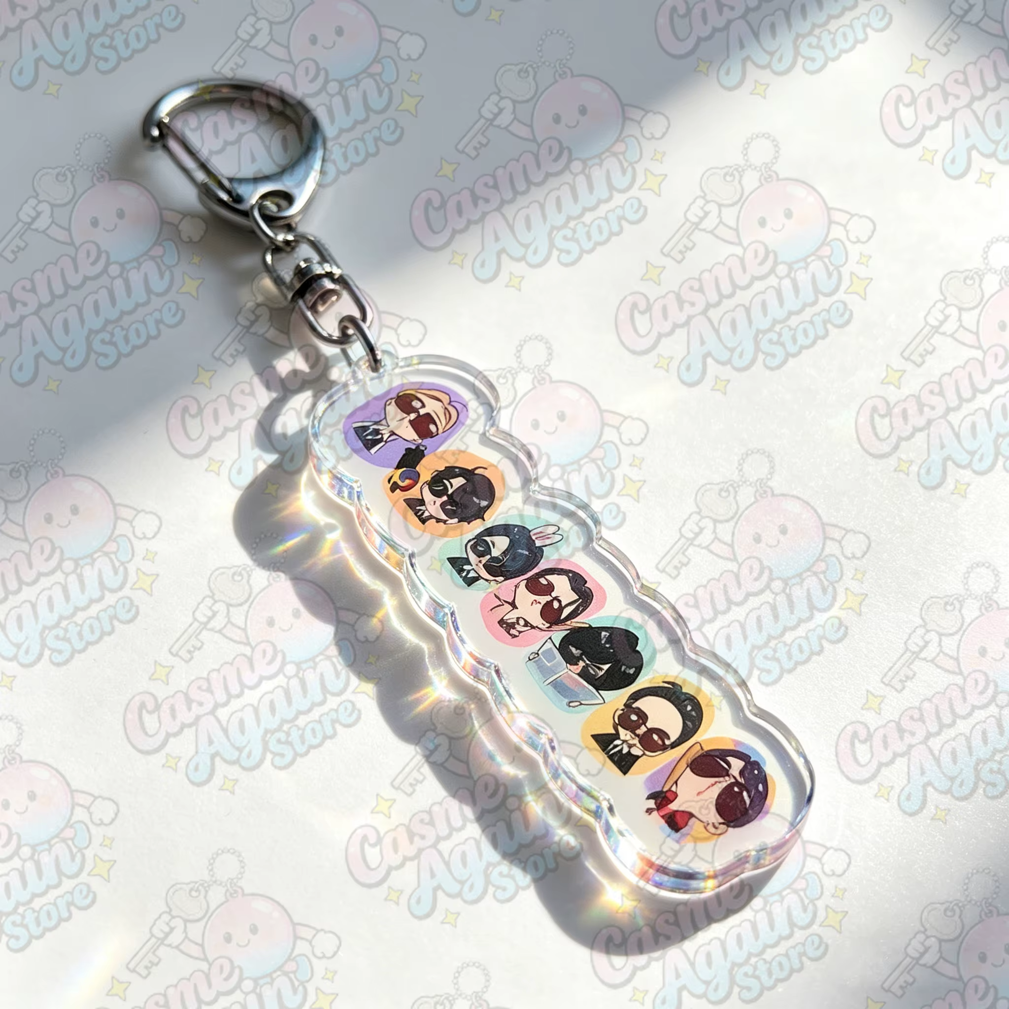 Porte-clés mignons de dessins animés Kpop Chibi, accessoires pour sacs, bijoux, cadeaux pour fans de manga